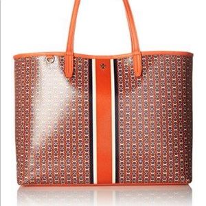 Tory Burch Large Gemini Tote Orange/ Red
